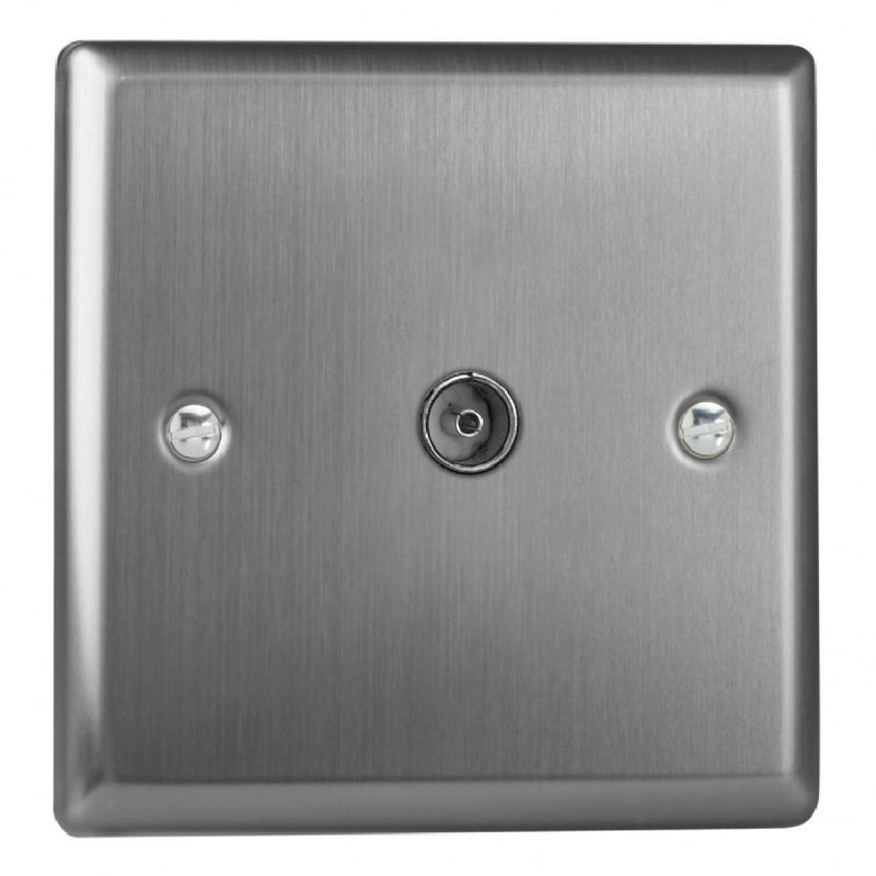 Varilight XT8 | Brushed Steel Classic TV Socket