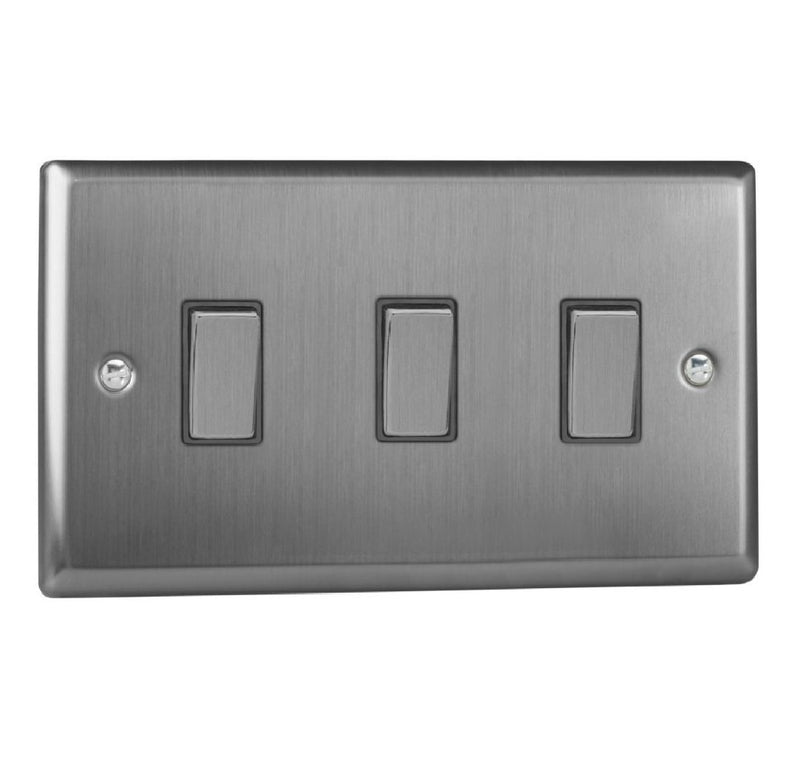 Varilight XT93D | Brushed Steel Classic Rocker Switch