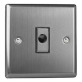 Brushed Steel Classic 16A Decorative Flex Outlet Plate