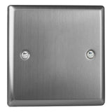 Brushed Steel Classic Single Blank Plate