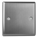 Brushed Steel Classic Single Blank Plate