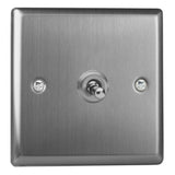 Brushed Steel Classic 1 Gang 10A 1 or 2 Way Decorative Toggle Switch