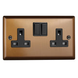 Varilight XY5B.BZ | Brushed Bronze Urban Double Pole Socket | XY5BBZ
