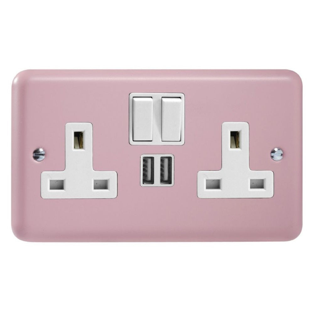 Varilight XY5U2SW.RP | Rose Pink Lily Switched USB Socket | XY5U2SWRP