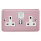 Varilight XY5U2SW.RP | Rose Pink Lily Switched USB Socket | XY5U2SWRP