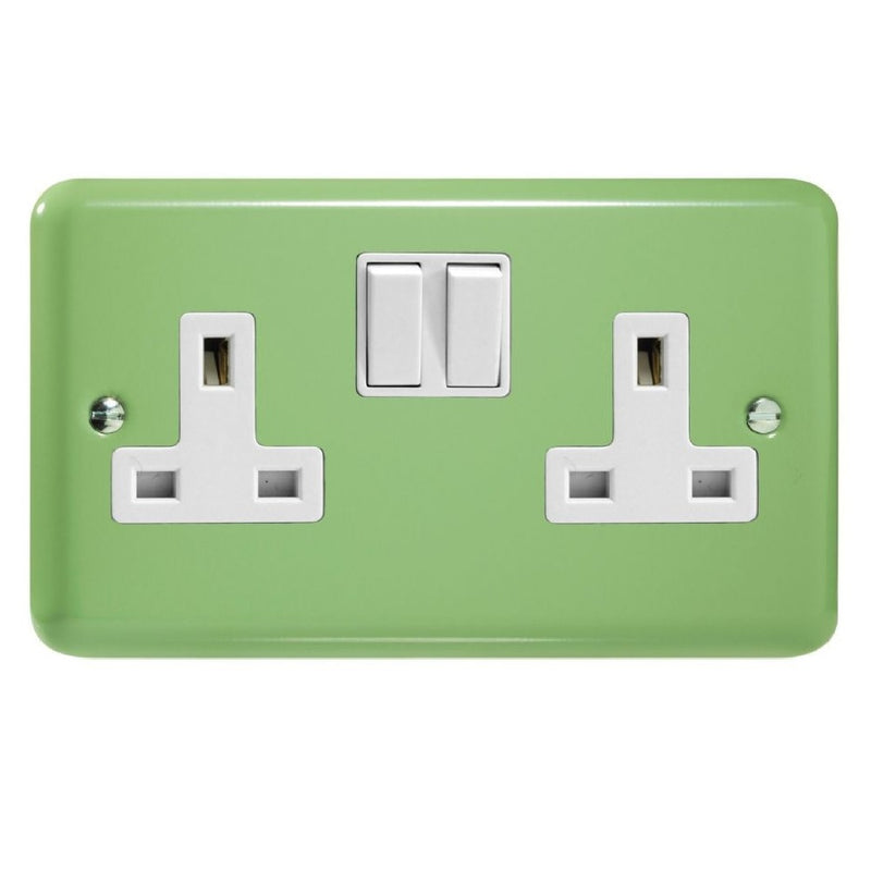 Varilight XY5W.BG | Beryl Green Lily Double Pole Socket | XY5WBG