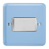 Duck Egg Blue Lily 10A Fan Isolating Switch (3 Pole) White Inserts