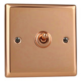 Polished Copper Urban 1 Gang 10A 1 or 2 Way Decorative Toggle Switch