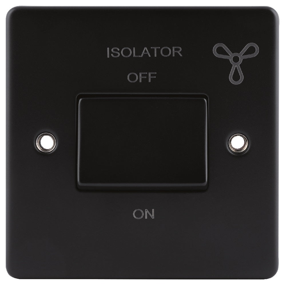 Niglon D-SP6FAN-MBM | Matt Black Classic Fan Isolator Switch | DSP6FANMBM