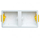 White 35mm Depth 2 x 1 Gang Dual Plate Dry Lining Switch & Socket Back Box