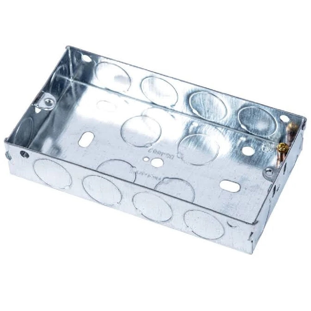 Steel 25mm Depth 2 Gang Double Plate Switch & Socket Back Box – The ...