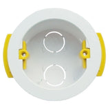 White 35mm Depth 1 Gang Round Plate Dry Lining Switch & Socket Back Box