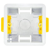 White 35mm Depth 1 Gang Single Plate Dry Lining Switch & Socket Back Box