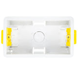 White 35mm Depth 2 Gang Double Plate Dry Lining Switch & Socket Back Box