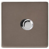 Pewter Screwless 1 Gang 2 Way Push On Off Halogen Dimmer 1 x 60W-400W