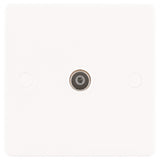 White 1 Gang TV Co Axial Socket Non-Isolated
