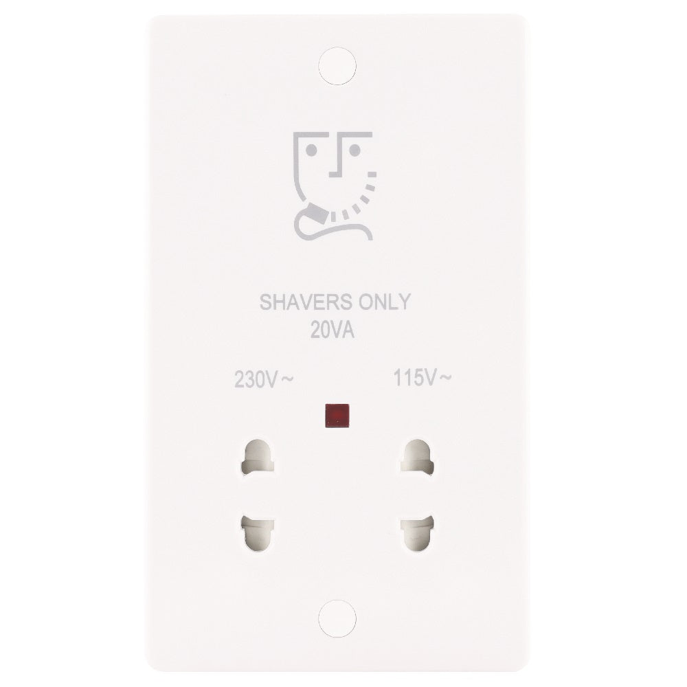 Niglon NDVSS | White Median Dual Voltage Shaver Socket