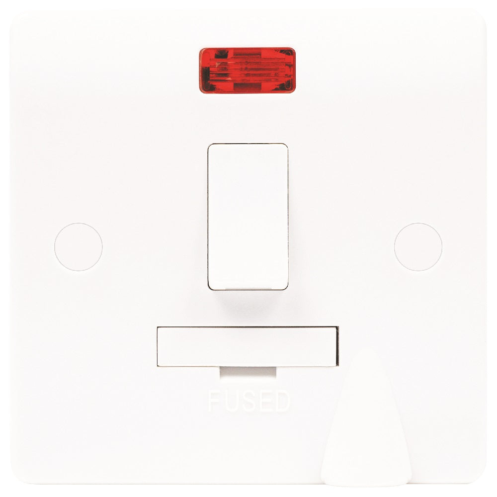 Niglon NFS13DPN-F | White Median Switched Fused Spur Connection Unit Neon Flex Outlet