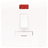 White 13A DP Switched Fused Spur Connection Unit with Neon & Flex Outlet