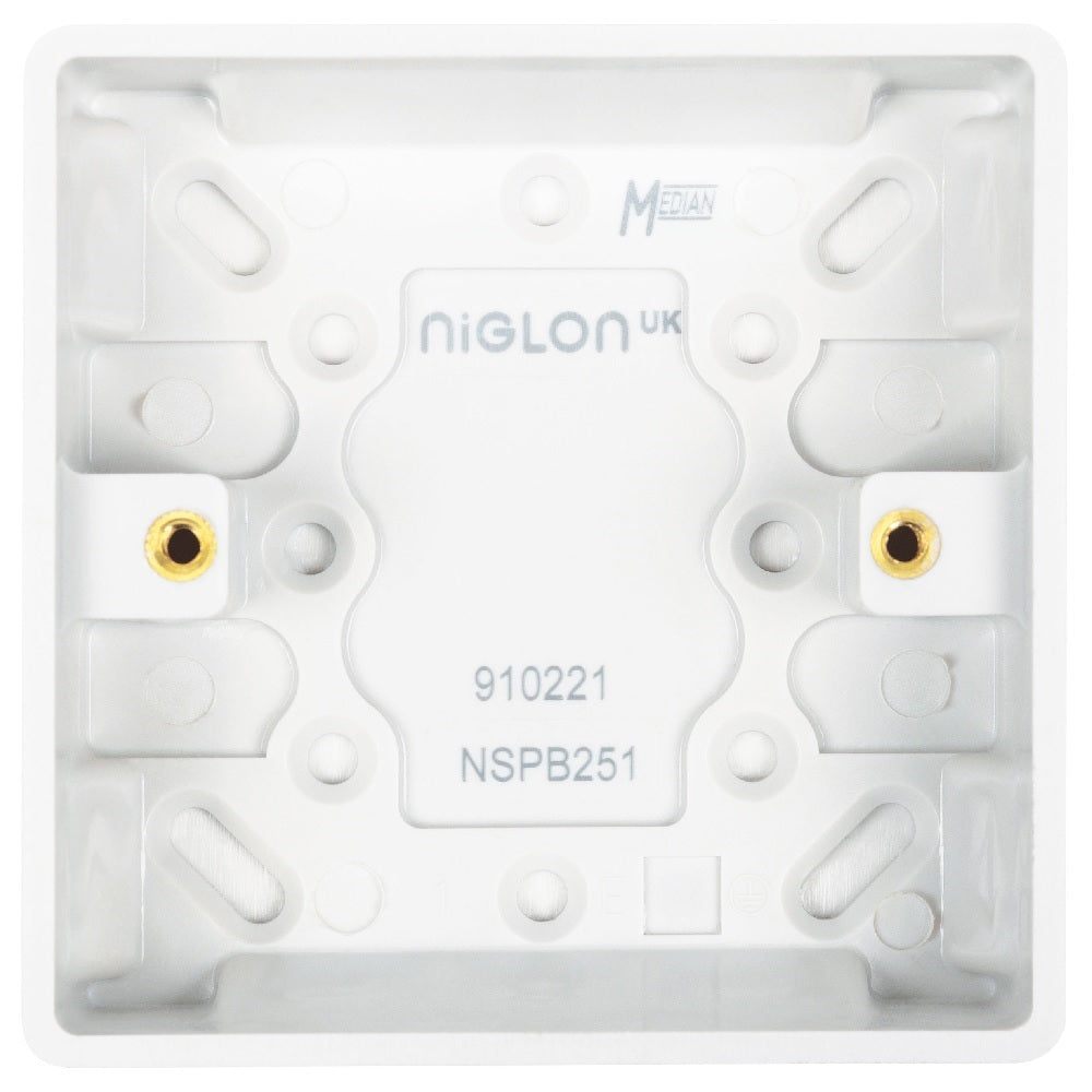 Niglon NSPB321 | White Pattress Wall Box 32mm Depth