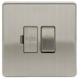Brushed Chrome Screwless 13A Decorative Switched Fused Spur