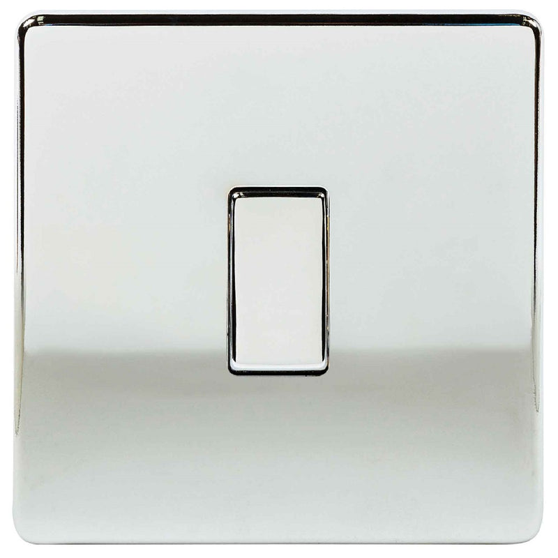 Niglon U-SP612-PC | Polished Chrome Screwless Rocker Switch | USP612PC