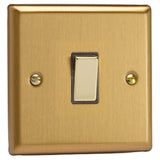 Brushed Brass Classic 1 Gang 20A Double Pole Decorative Rocker Switch