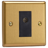 Varilight XB8ISOB | Brushed Brass Classic TV Socket