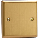 Brushed Brass Classic Single Blank Plate