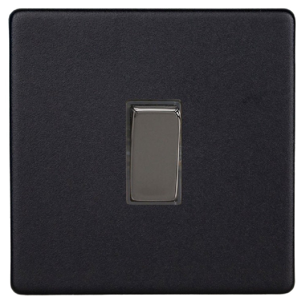 Matt Black Screwless Urban 1 Gang 20A Double Pole Decorative Rocker Sw ...