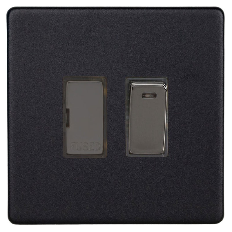 Varilight XDY6NS.MB | Matt Black Screwless Urban Switched Fused Spur | XDY6NSMB