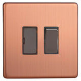 Brushed Copper Screwless Urban 13A Decorative Switched Fused Spur