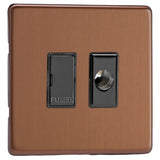 Brushed Bronze Screwless Urban 13A Decorative Unswitched Fused Spur with Flex Outlet