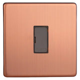 Brushed Copper Screwless Urban 13A Decorative Unswitched Fused Spur