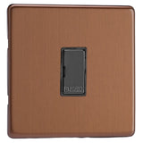 Brushed Bronze Screwless Urban 13A Decorative Unswitched Fused Spur