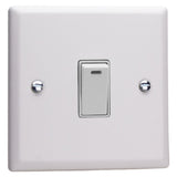 Chalk Matt White Urban 1 Gang 20A Double Pole White Rocker Switch with Neon