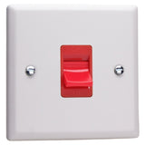 Chalk Matt White Urban Cooker Switch 45A (Single Plate)