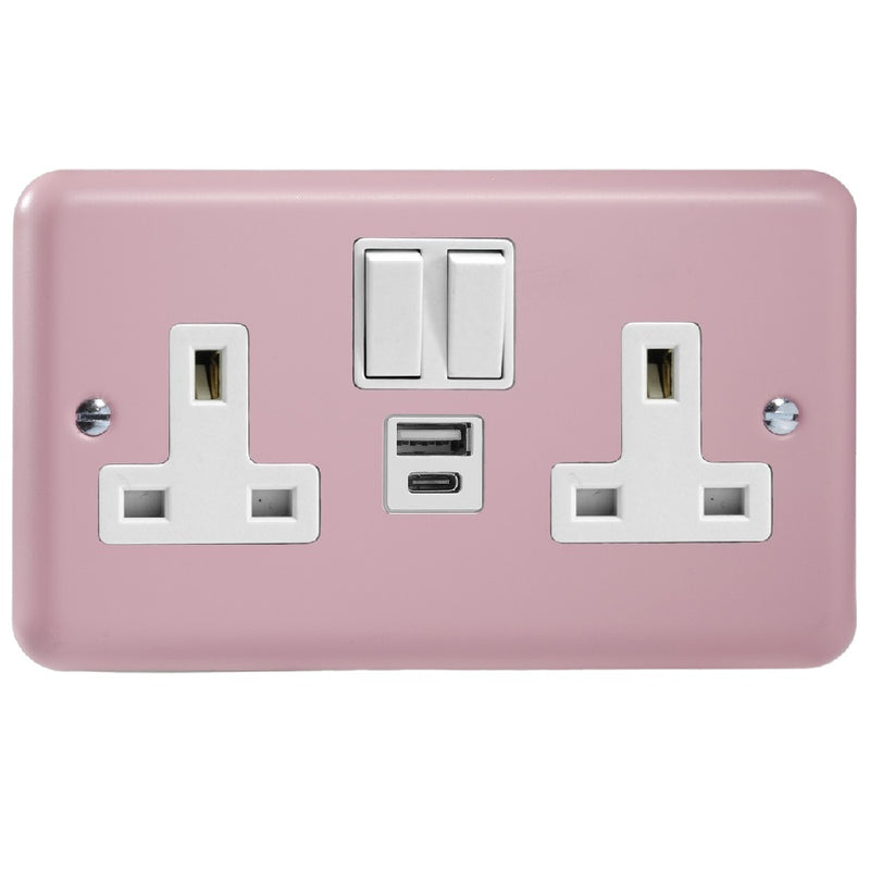 Varilight XY5UACW.RP | Rose Pink Lily Switched USB Socket | XY5UACWRP