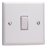 Chalk Matt White Urban 1 Gang 10A Intermediate White Rocker Switch