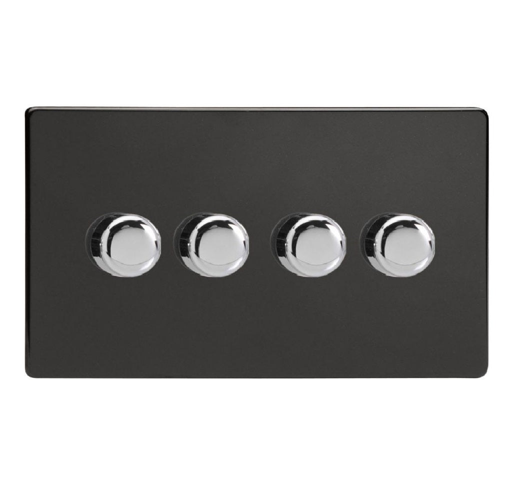 Varilight JDLDP254S | Premium Black Screwless Dimmer Switch