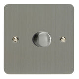 Brushed Steel Ultraflat V-PRO Professional 1 Gang 2 Way Push On Off LED Dimmer 1 x 0W-120W