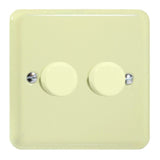 White Chocolate Lily V-PRO Professional 2 Gang 2 Way Push On Off LED Dimmer 2 x 0W-120W
