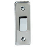 Mirror Chrome Classic 1 Gang 10A 1 or 2 Way Decorative Architrave Rocker Switch