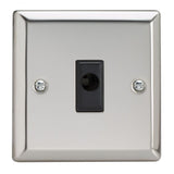 Mirror Chrome Classic 16A Flex Outlet Plate Black Inserts