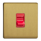 Varilight XDB45SS | Brushed Brass Screwless Cooker Switch