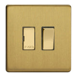 Brushed Brass Screwless 13A Decorative Switched Fused Spur