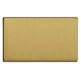 Brushed Brass Screwless Double Blank Plate