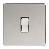 Polished Chrome Screwless 1 Gang 6A 2 Way & Off Retractive Decorative Switch
