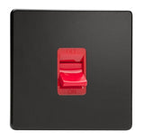 Premium Black Screwless Cooker Switch 45A (Single Plate)