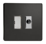 Premium Black Screwless 13A Decorative Unswitched Fused Spur with Flex Outlet